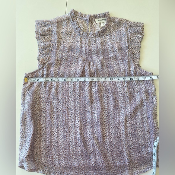 NWOT MONTEAU LOS ANGELES Ruffle Blouse Top - Picture 4 of 9